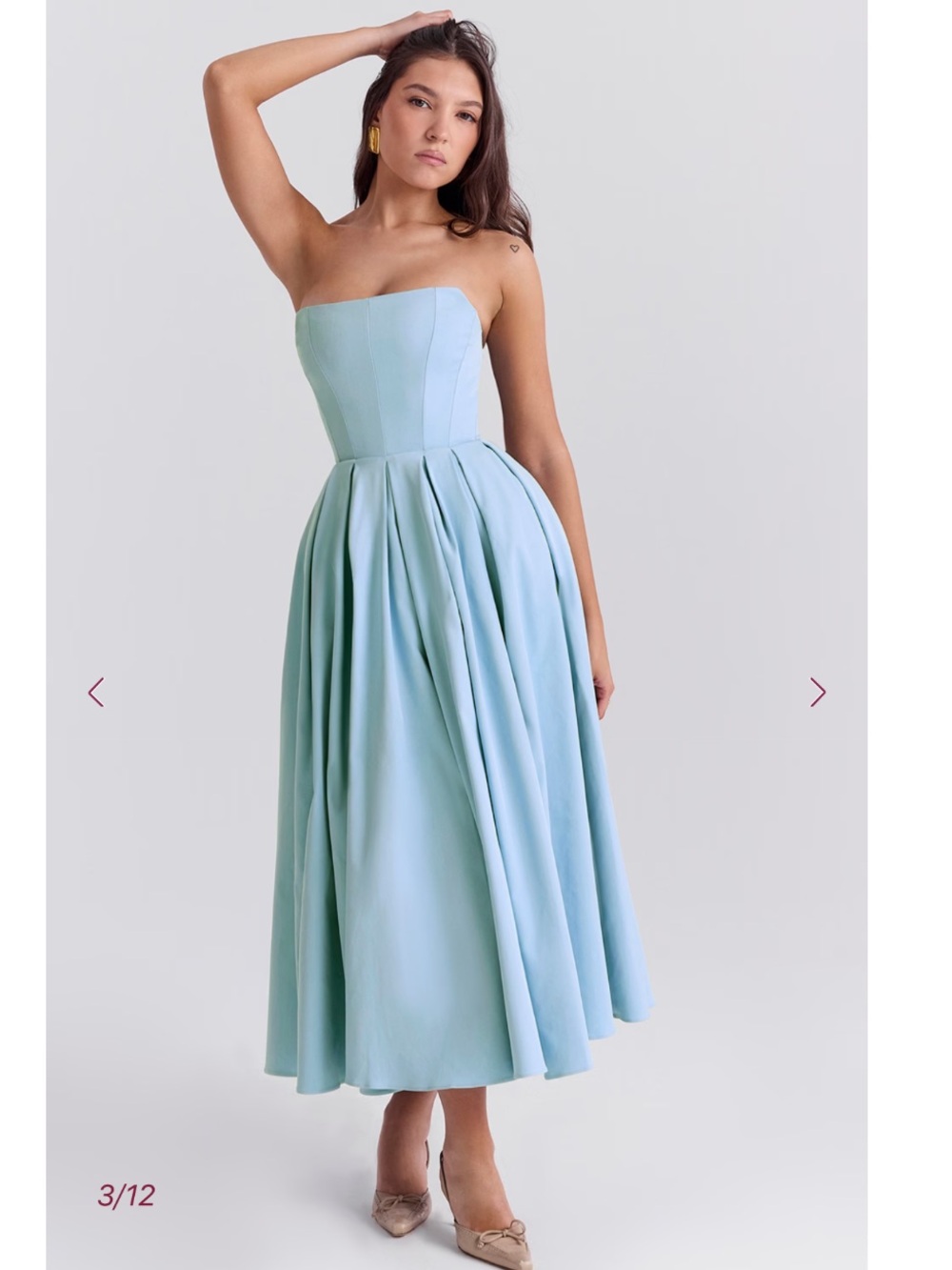 House of CB Audrey Tuscan blue strapless midi sundress